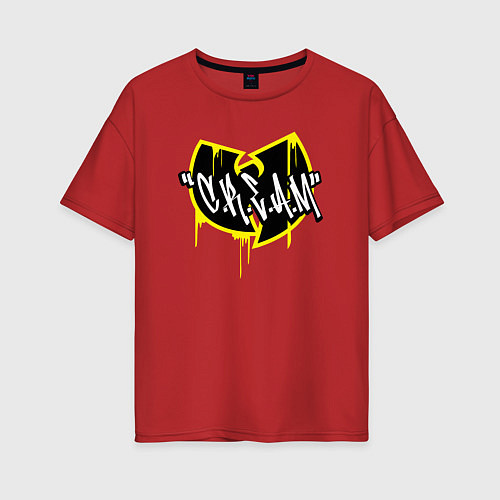 Женская футболка оверсайз Wu-Tang cream / Красный – фото 1