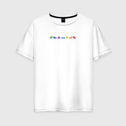 Футболка оверсайз женская Тетрис блокс, цвет: белый