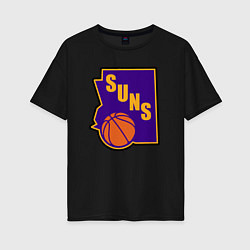 Футболка оверсайз женская Suns ball, цвет: черный