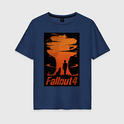 Футболка оверсайз женская Fallout 4 dog, цвет: тёмно-синий