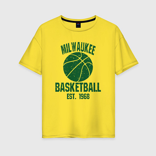 Женская футболка оверсайз Milwaukee basketball 1968 / Желтый – фото 1