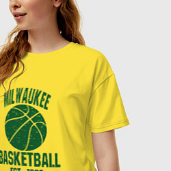 Футболка оверсайз женская Milwaukee basketball 1968, цвет: желтый — фото 2