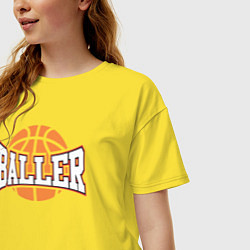 Футболка оверсайз женская Baller style, цвет: желтый — фото 2