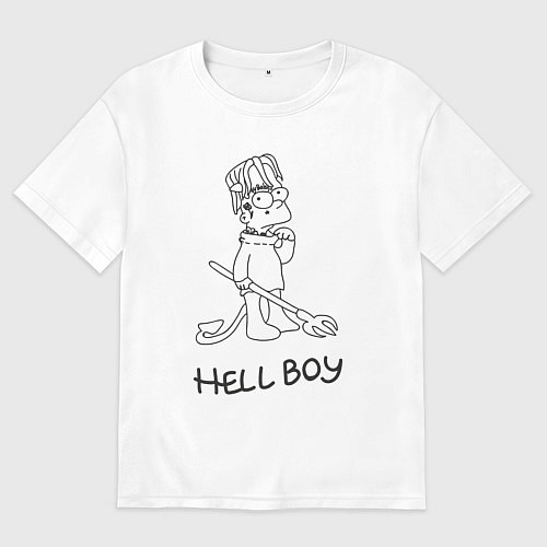 Женская футболка оверсайз Bart hellboy Lill Peep / Белый – фото 1