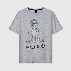 Женская футболка оверсайз Bart hellboy Lill Peep