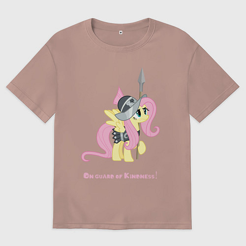 Женская футболка оверсайз Флаттершай на страже добра / Пыльно-розовый – фото 1