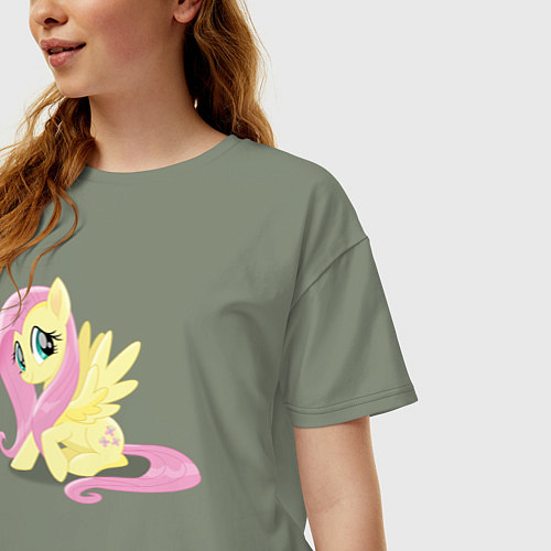 Женская футболка оверсайз Флаттершай из My Little Pony в кино / Авокадо – фото 3