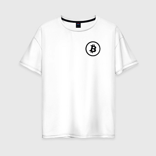 Женская футболка оверсайз Биткоин криптовалюта / Белый – фото 1