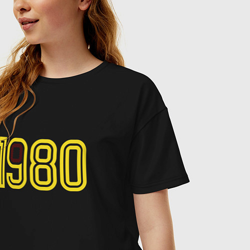 Женская футболка оверсайз 1980 / Черный – фото 3