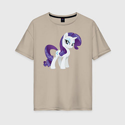 Футболка оверсайз женская Рарити из My Little Pony в кино, цвет: миндальный