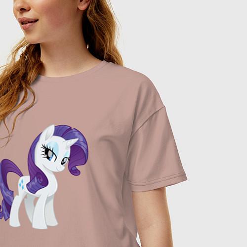 Женская футболка оверсайз Рарити из My Little Pony в кино / Пыльно-розовый – фото 3