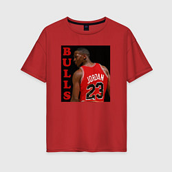 Футболка оверсайз женская Bulls Jordan, цвет: красный