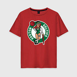 Футболка оверсайз женская Boston Celtics girl, цвет: красный