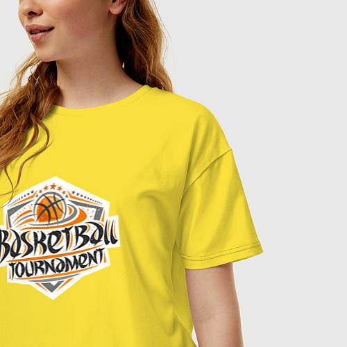 Женская футболка оверсайз Баскет турнир / Желтый – фото 3