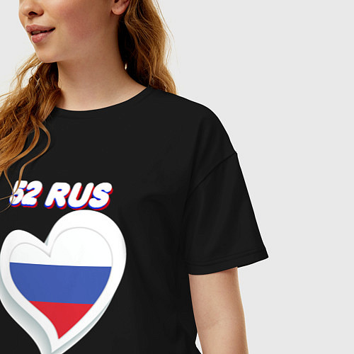 Женская футболка оверсайз 52 регион Нижегородская область / Черный – фото 3