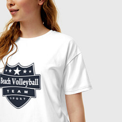 Футболка оверсайз женская Beach volleyball team, цвет: белый — фото 2
