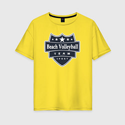 Футболка оверсайз женская Beach volleyball team, цвет: желтый