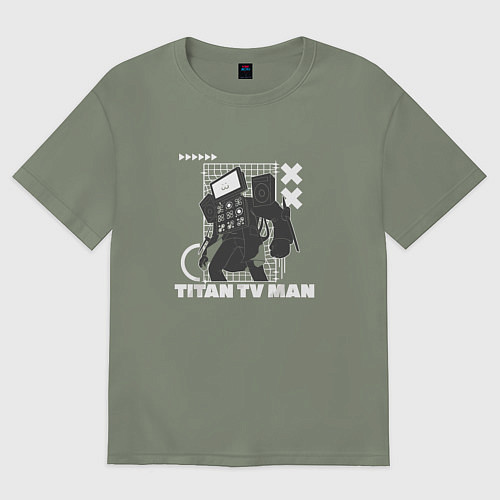 Женская футболка оверсайз Titan TV Man / Авокадо – фото 1