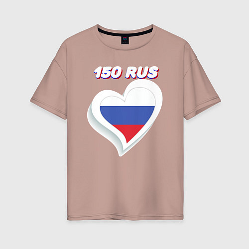 Женская футболка оверсайз 150 регион Московская область / Пыльно-розовый – фото 1