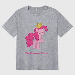 Футболка оверсайз женская Королева тортиков Пинки Пай, цвет: меланж