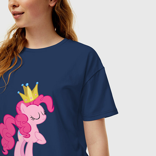Женская футболка оверсайз Королева тортиков Пинки Пай / Тёмно-синий – фото 3