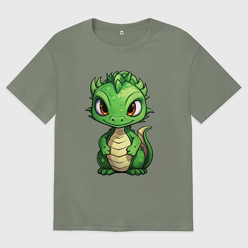 Женская футболка оверсайз Маленький дракон 2024 / Авокадо – фото 1