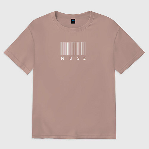 Женская футболка оверсайз Muse штрихкод / Пыльно-розовый – фото 1