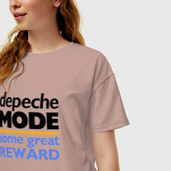 Футболка оверсайз женская Depeche Mode - Some Great Reward, цвет: пыльно-розовый — фото 2