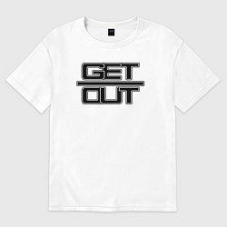 Женская футболка оверсайз Get out black