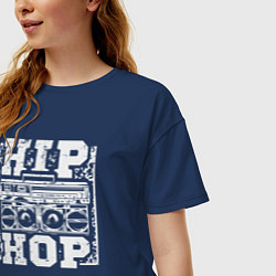 Футболка оверсайз женская Hip hop life, цвет: тёмно-синий — фото 2