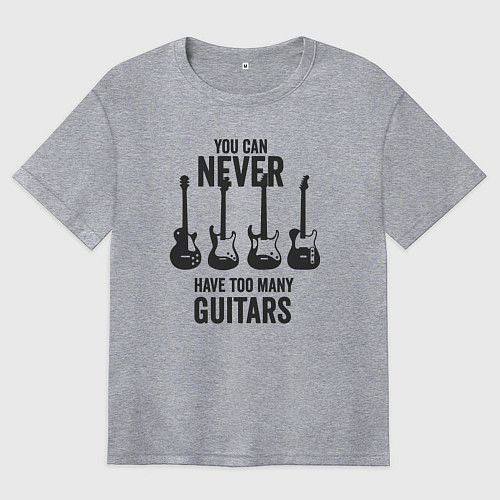 Женская футболка оверсайз Гитар не может быть очень много / Меланж – фото 1