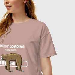 Футболка оверсайз женская Ленивая загрузка, цвет: пыльно-розовый — фото 2