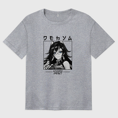 Женская футболка оверсайз Дэхья в квадрате / Меланж – фото 1