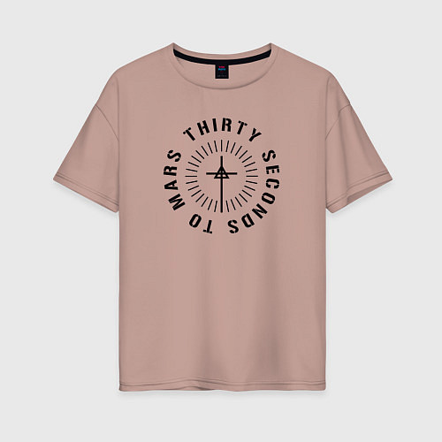 Женская футболка оверсайз 30STM logo / Пыльно-розовый – фото 1