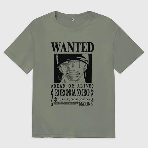 Женская футболка оверсайз Награда за голову Ророноа Зоро One Piece / Авокадо – фото 1