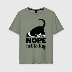 Футболка оверсайз женская Nope - not today, цвет: авокадо