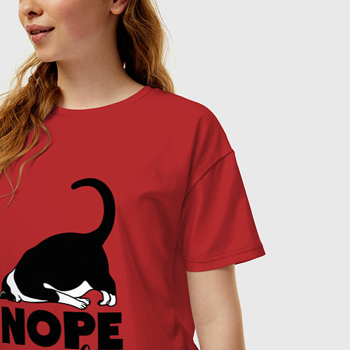 Женская футболка оверсайз Nope - not today / Красный – фото 3