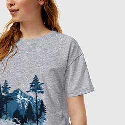 Футболка оверсайз женская Графика горный пейзаж, цвет: меланж — фото 2