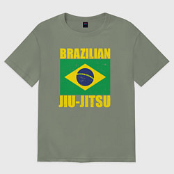Футболка оверсайз женская Brazilian jiu-jitsu, цвет: авокадо