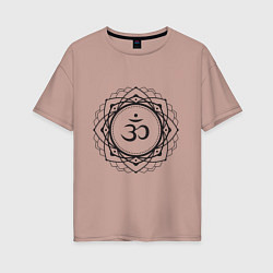 Женская футболка оверсайз Сахасрара чакра - символ аюрведы