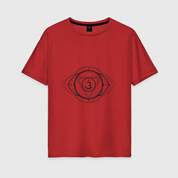 Женская футболка оверсайз Аджна чакра - символ аюрведы