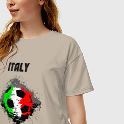 Футболка оверсайз женская Команда Италии, цвет: миндальный — фото 2