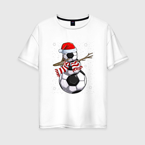 Женская футболка оверсайз Soccer snowman / Белый – фото 1