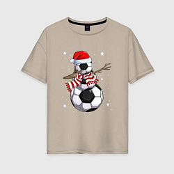 Женская футболка оверсайз Soccer snowman