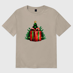 Женская футболка оверсайз Рождественский подарок