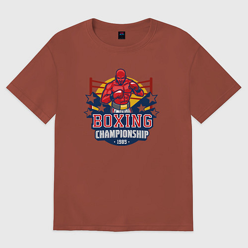 Женская футболка оверсайз Boxing championship / Кирпичный – фото 1