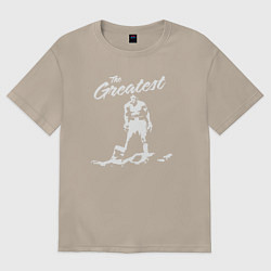 Футболка оверсайз женская Величайший Мухаммед Али, цвет: миндальный