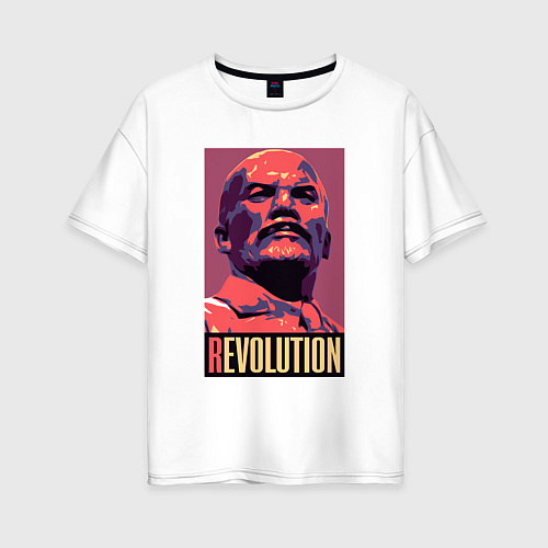 Женская футболка оверсайз Lenin revolution / Белый – фото 1
