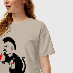 Футболка оверсайз женская Панк Ленин, цвет: миндальный — фото 2