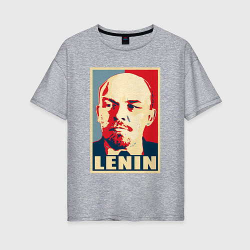 Женская футболка оверсайз Владимир Ильич Ленин / Меланж – фото 1